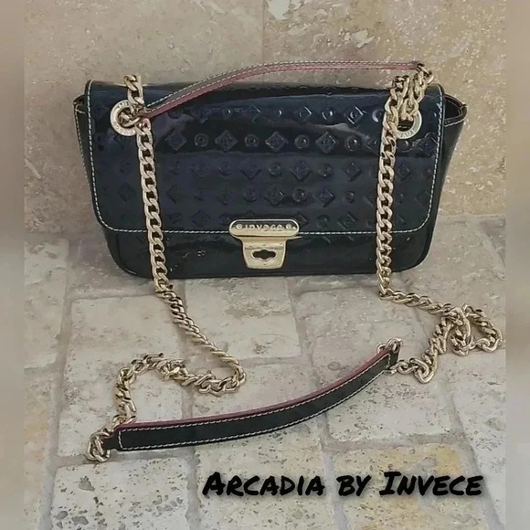 Arcadia by Invece Italian Black crossbody shoulder bag - Picture 1 of 7